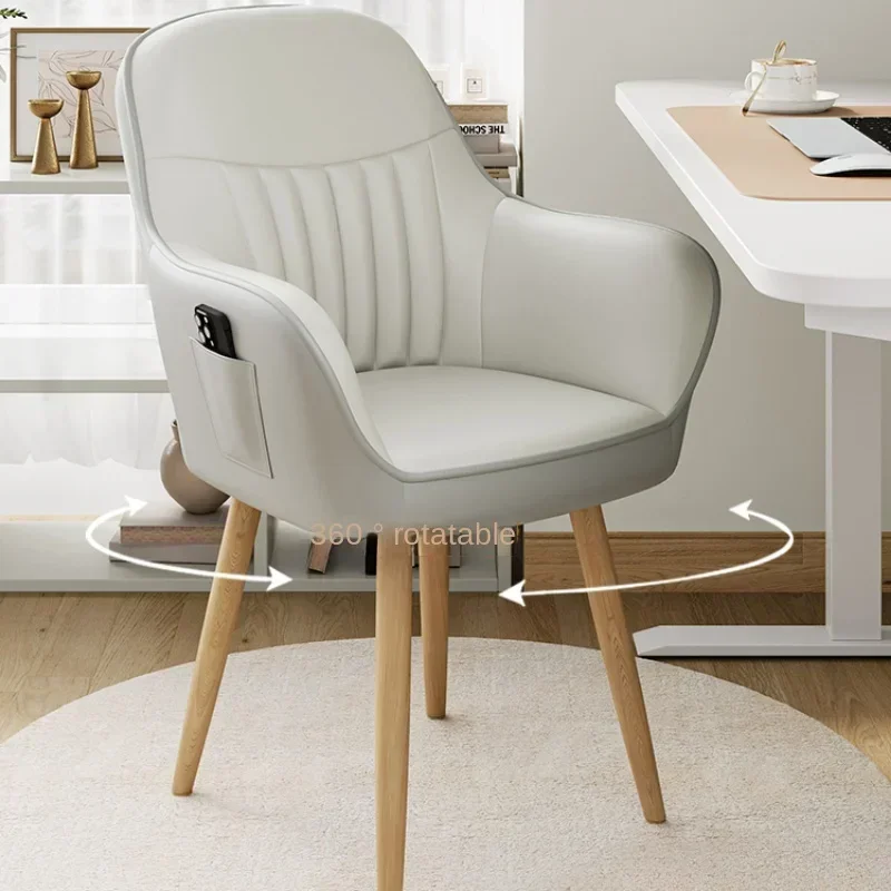 Beech Computer Chair Moisture proof Vanity Seat Stain resistant Manicure Chair Silent Writing Chair Suitable for Bedroom Study