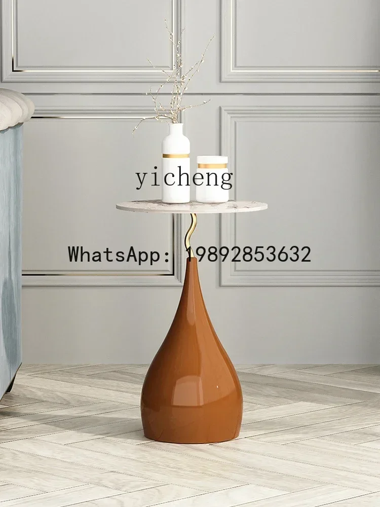 ZZ Sofa Side Table Side Cabinet Small Apartment Living Room Table Light Luxury Cream Style Tea