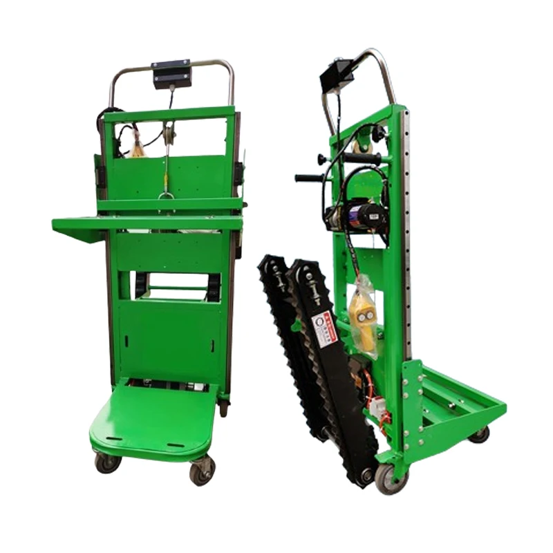 Electric Stair Climbing Cart Climbing Tracked Transporter For Up And Downs Trolley 1000W Cargo Handling Cart With Lifting Platfo