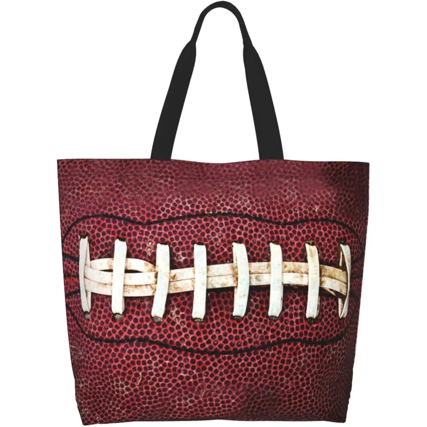 Sport Soccer Large Tote Bag Simple Casual Portable Shoulder Bags Reusable Grocery Handbag For Women Gym Travel