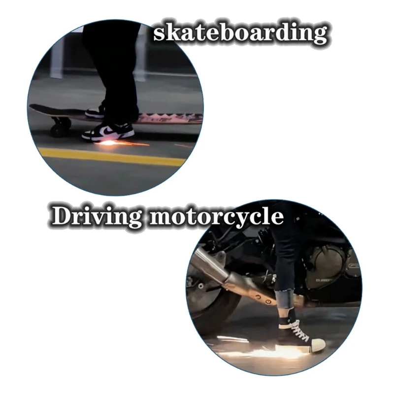 Skateboarding Not Slip Shoe Cover Metal & Silicone Footwear Protectors Shoe Grip Enhancers for Motorcycling Biking