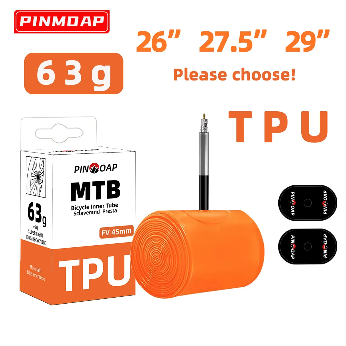 AliExpress 1/2/5pcs  Ultra Light Mountain Bike Inner Tube Tpu Tire Metal Valve Anti Puncture Spare Tire Mountain Bike Accessories Repair