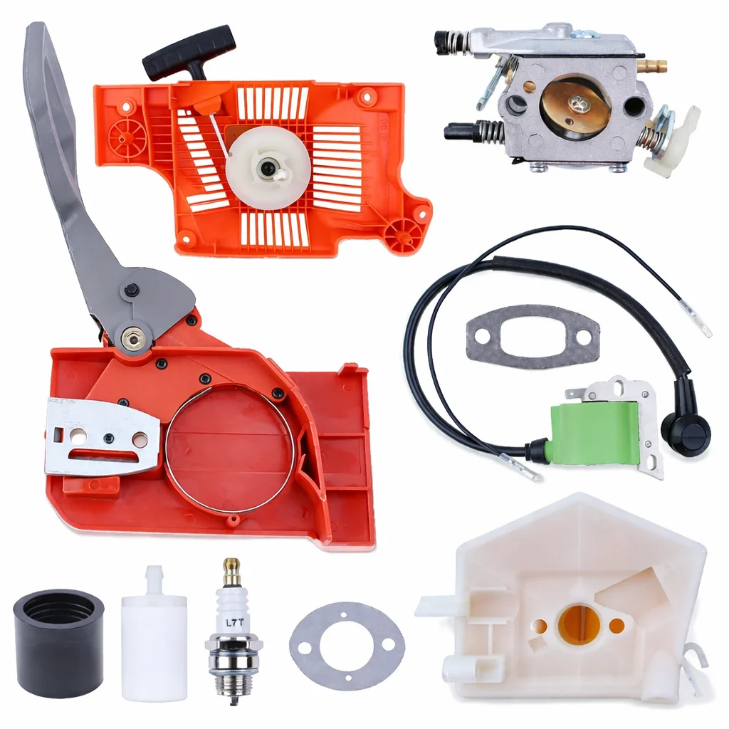 10Pcs Tune Up Kit Carburetor Air Filter Spark Plug Fuel Line Intake Boot Recoil Starter For Husqvarna 50 51 55 Rancher 503151803