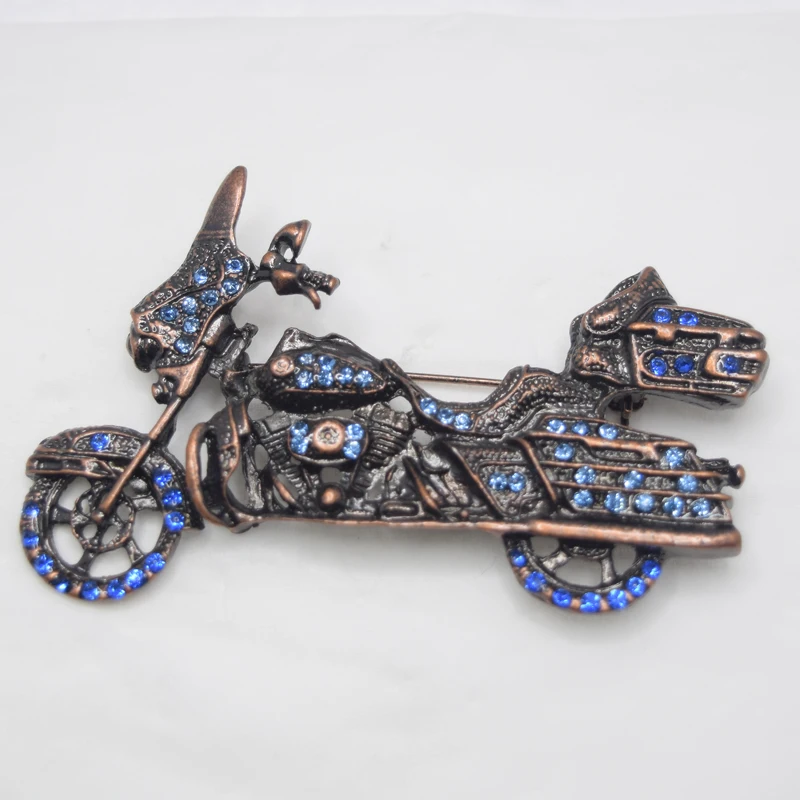 

12 шт./лот, оптовая продажа, модная креативная брошь со стразами, мотоциклетная булавка, броши, ювелирные изделия, подарочные аксессуары C101082