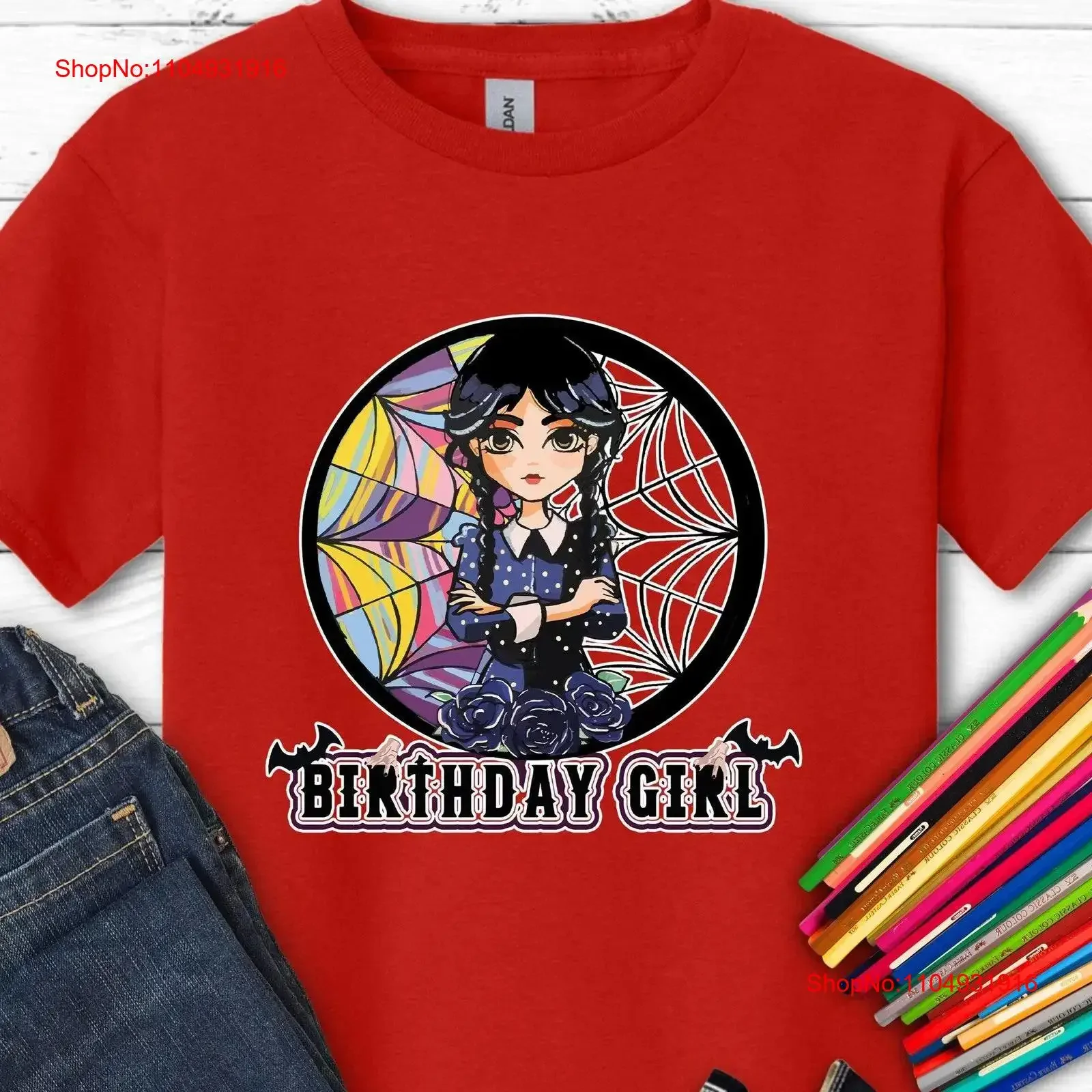 

Wednesday T Shirt birthday girl Gothic Horror Dancing Witchy lover granddaughter gift vintage Washed fashion Unisex homme