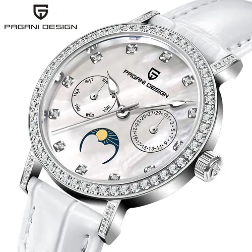 Imagen 1 del producto Relojes PAGANI DESIGN de cuarzo para mujer, correa de cuero con cristal de zafiro Movt japonés, reloj exquisito de lujo a la moda para mujer, regalo