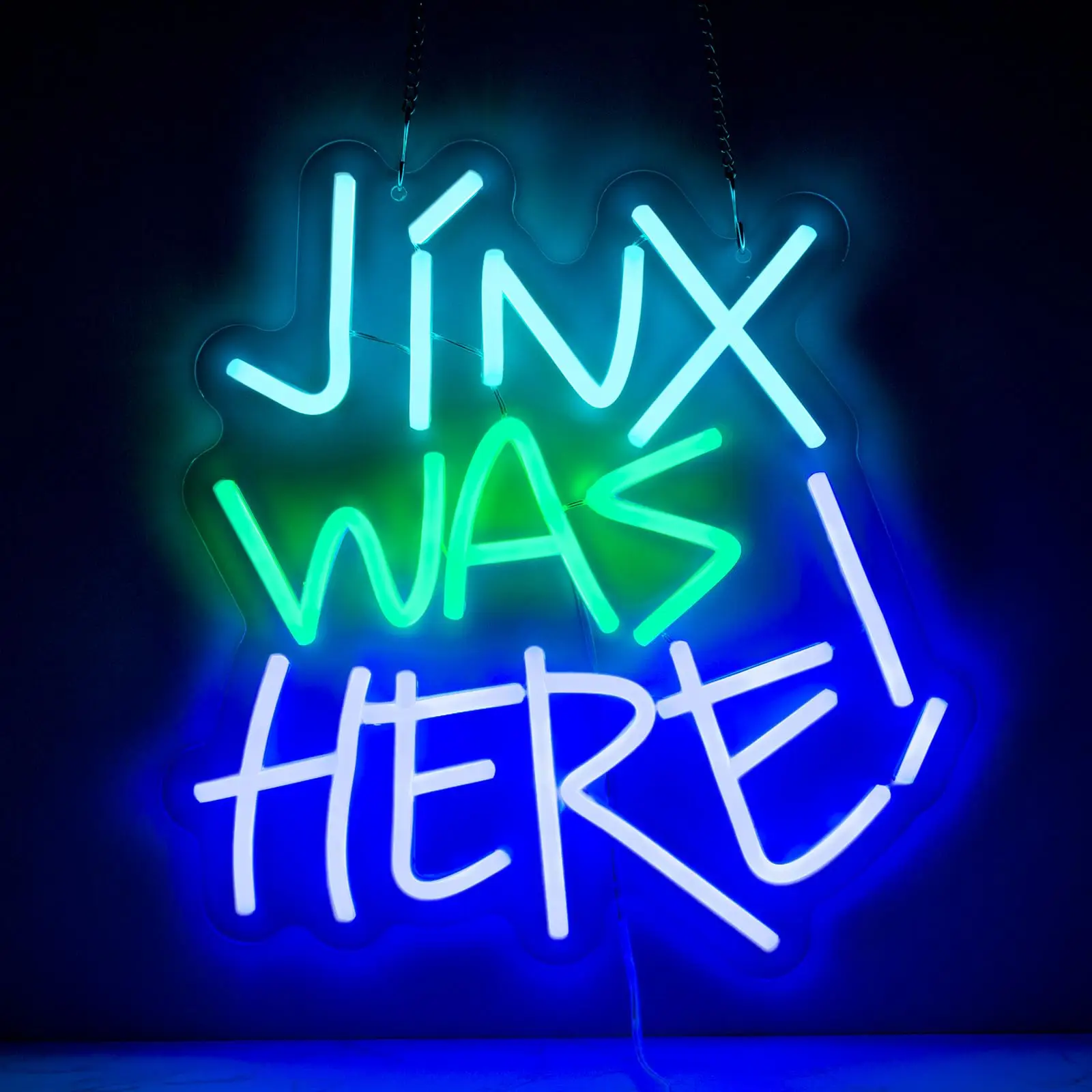 Jinx Was Here Insegna al neon, Insegna al neon per decorazioni da parete, Insegna a LED dimmerabile per camera da letto, Camera dei bambini Man Cave Playroom Playwall Gamer Party