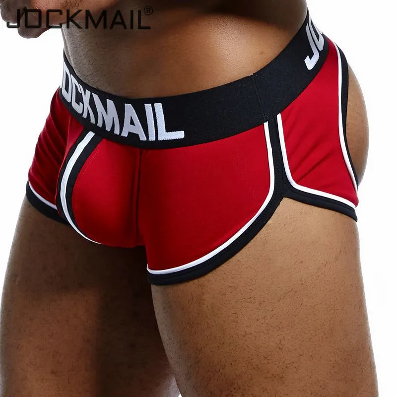 JOCKMAIL Brand Sexy Underwear Men Jockstrap Breathable cueca Gay Underwear Cotton boxershorts Panties Low Waist Thongs G-strings