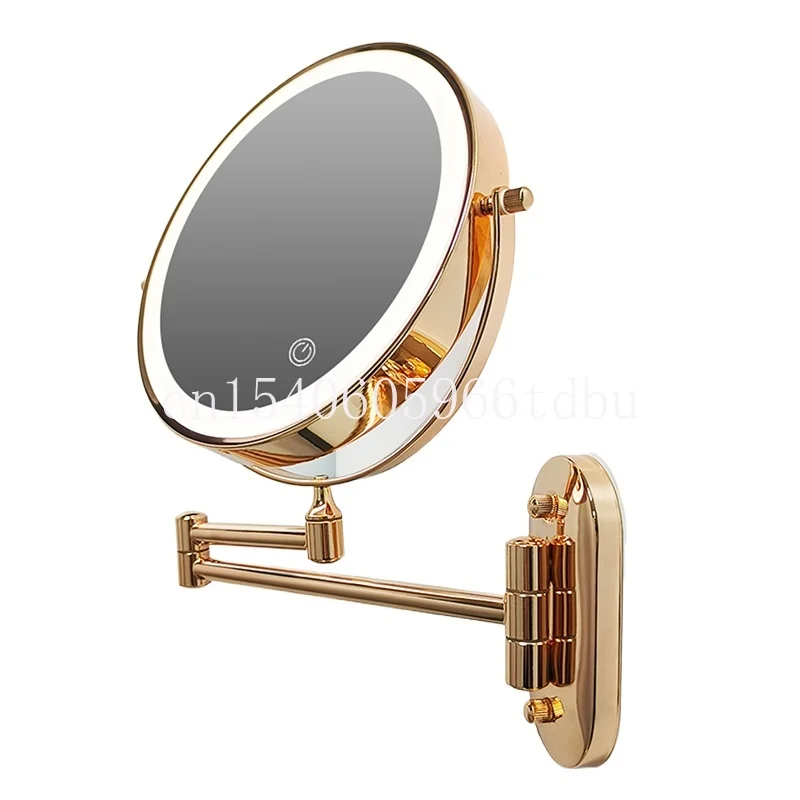 8 inch Rose Gold Wall Mounted Makeup LED Mirror 3X-10X Magnifying USB charing Double Side Bathroom Smart Shaving Cosmetic Mirror