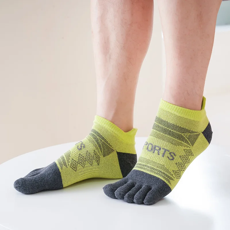 Calcetines tobilleros de algodón para deporte profesional, medias coloridas y transpirables que absorben el sudor, para Fitness, senderismo y ciclismo, 5 pares