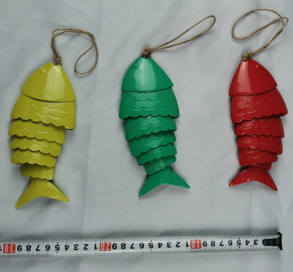 Colored Koi Fish Wind Chime Holiday Festival Ornament Gift Vintage Wall Rustproof Artistic Hanging Decor Works Craft