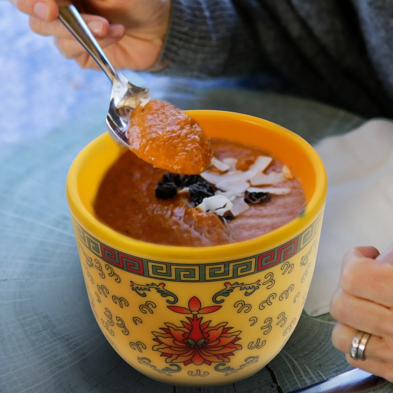 

Ceramic Stewing Bowl Exquisite Decorated Patterns Kitchen Tableware Soup Bird's Nest Gift Lid Keep Hot