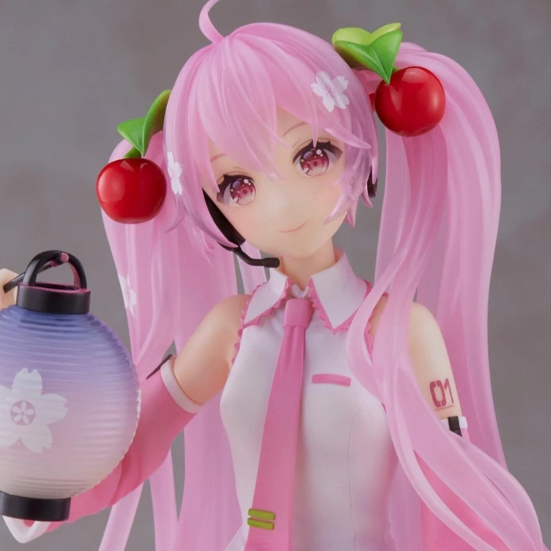 Taito Original Genuine Vocaloid Singer Piapro Characters Hatsune Miku Artist MasterPiece+ Sakura Lantern 18cm Model Toy Figures