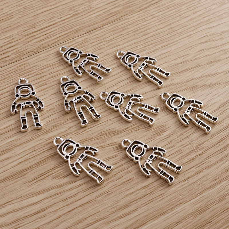 Tusember 12*20mm 20 Stück Antik-Silberfarbene Charms, Legierung Raumfahrer-Astronauten-Anhänger, DIY Handgemachte Schmuckherstellung Zubehör – Detail 11