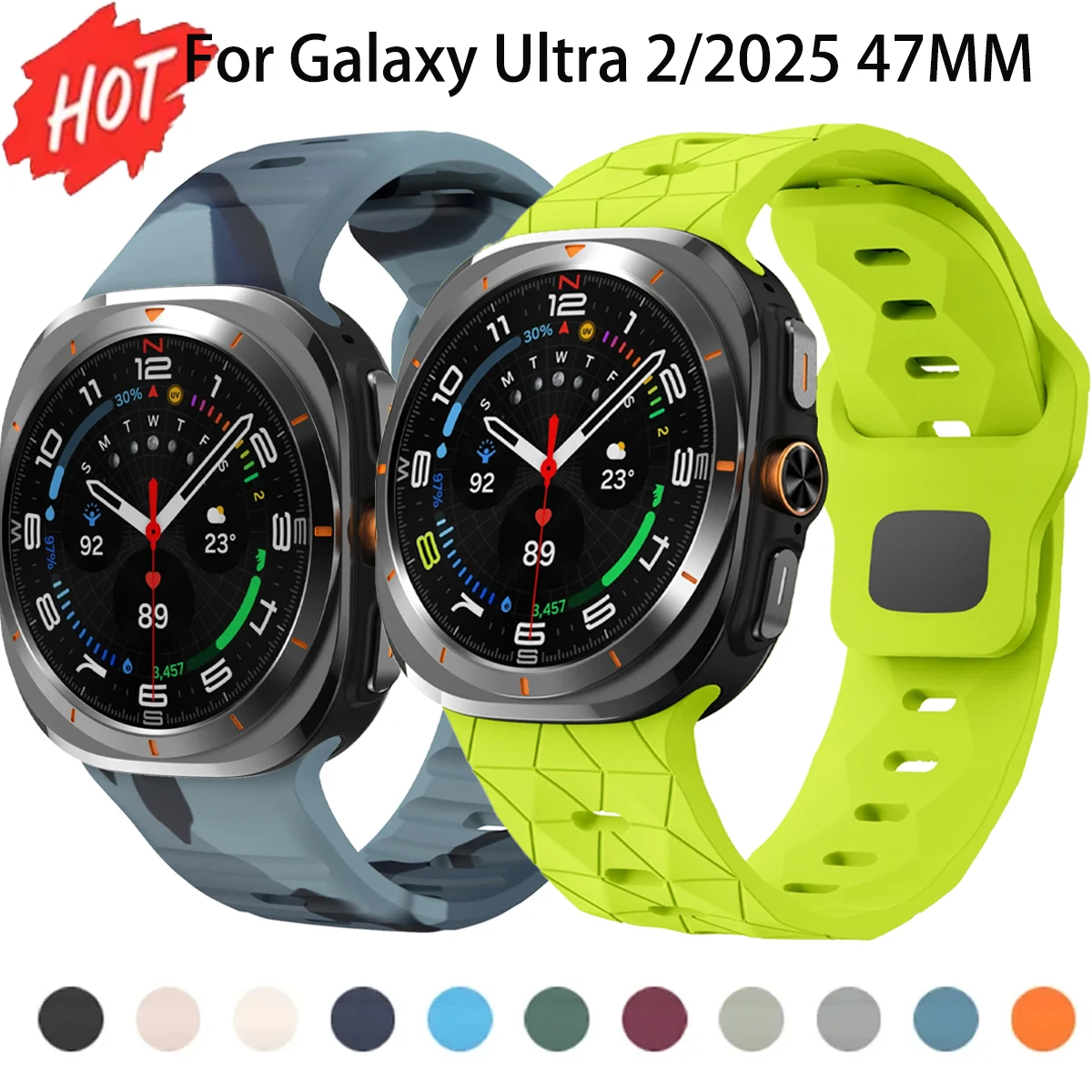 Für Samsung Galaxy Watch Ultra 2 47mm Zubehör Correa Sport Silikon-Armband für Galaxy 9 Ultra 2 Ultra 2026/2025 47 Mm