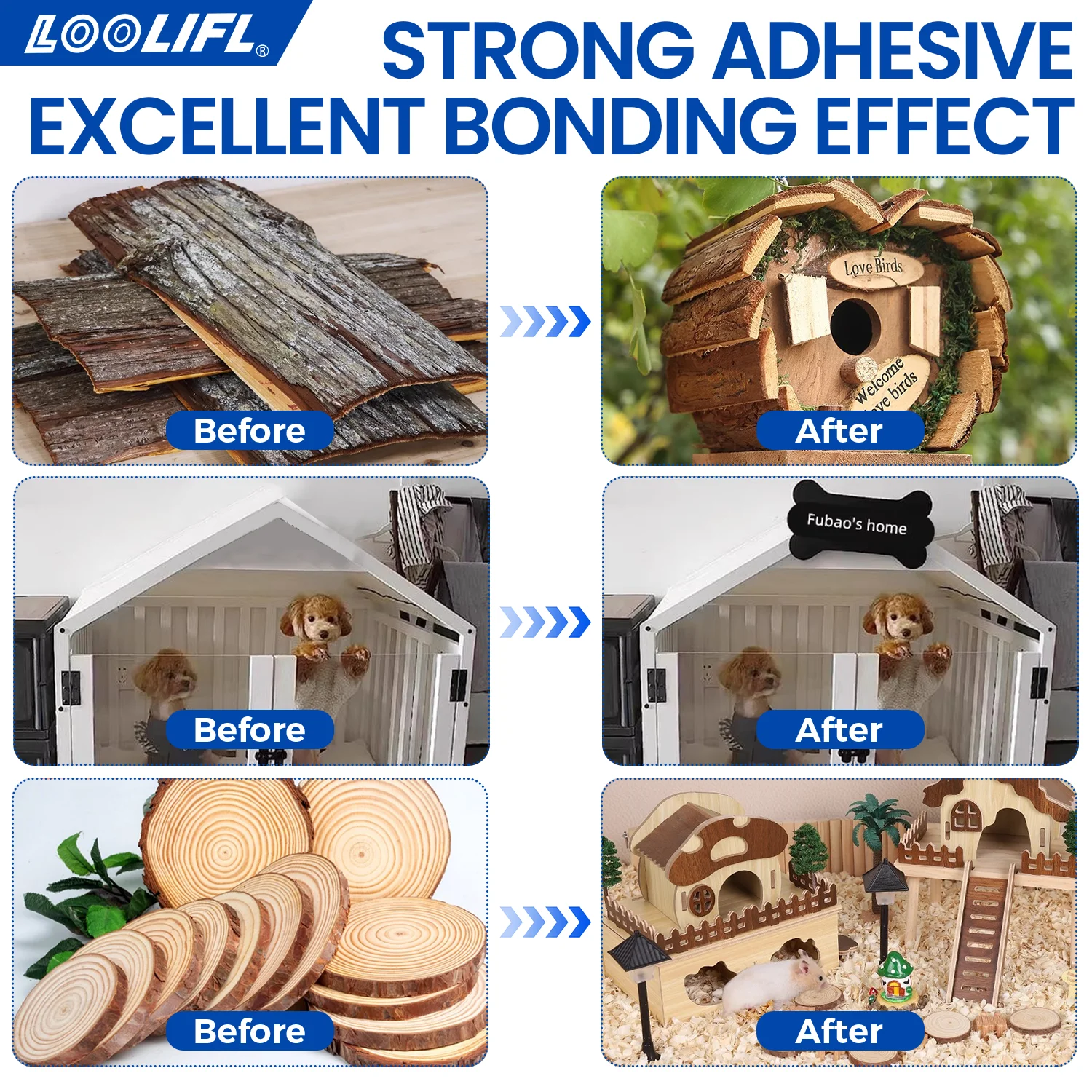 LOOLIFL 20g 401 سوبر لاصق متعدد الوظائف لاصق قوي مناسب للالتصاق المعدن والسيراميك والخشب والبلاستيك والألعاب والأحذية #6