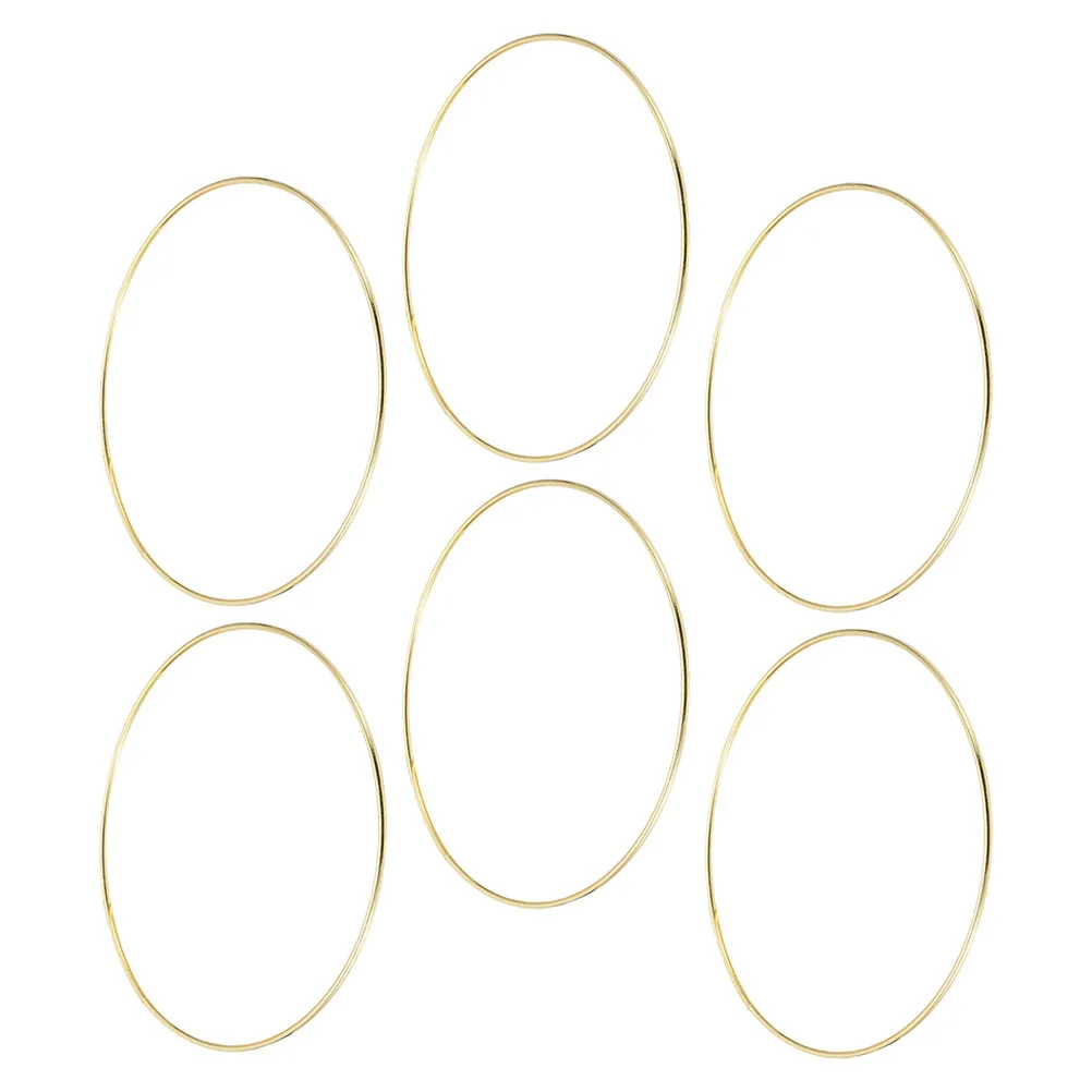 

6pcs Golden Hoop Rings Sturdy Smooth DIY Craft Macrame Supplies Metal Rounds for Wreath Dreamcatcher Home Decor