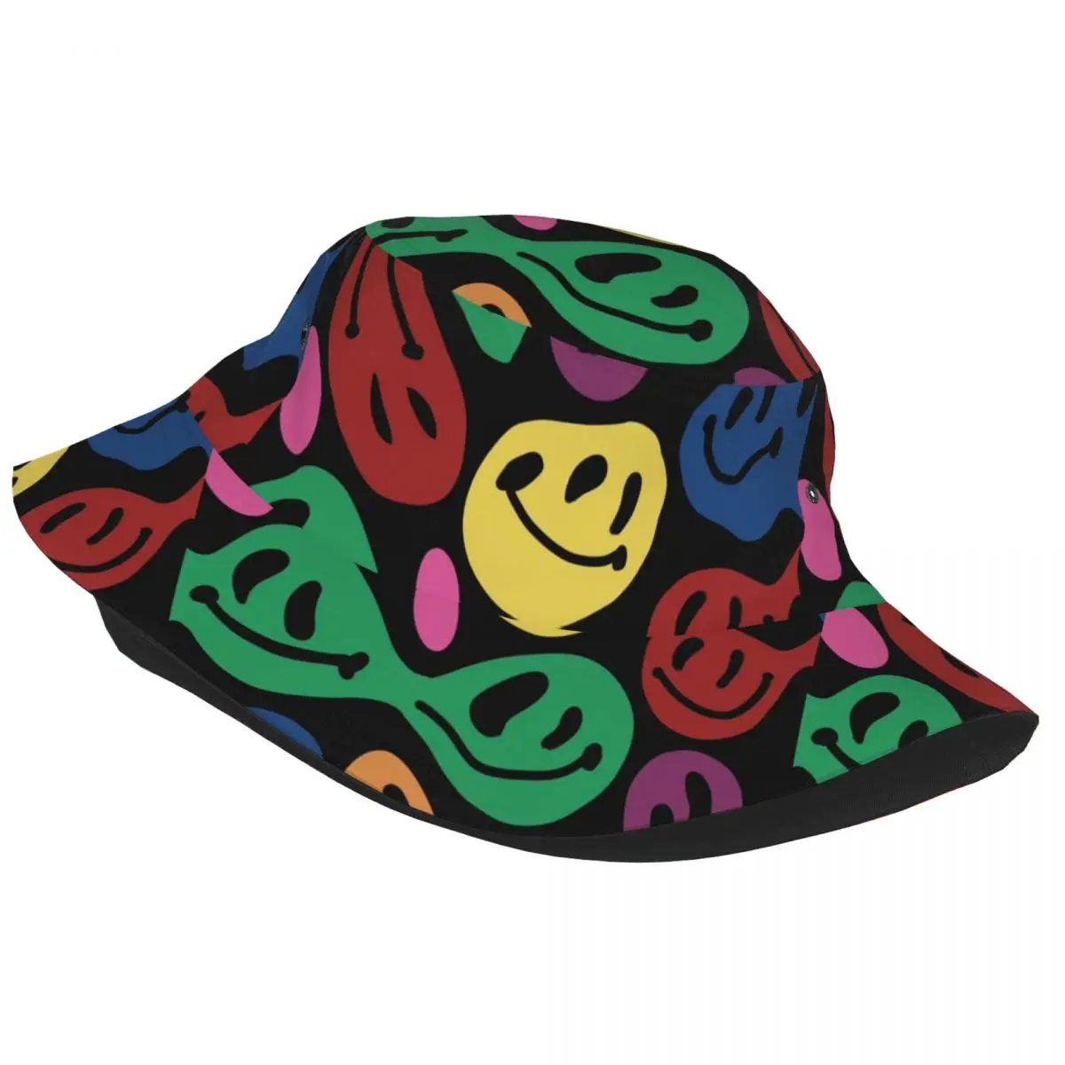 Rainbow Laugh Face Bucket Hat Popular Desgin Fisherman Hats For Men Women Soft Fold Beach Travel Caps Streetwear Design Sun Hats