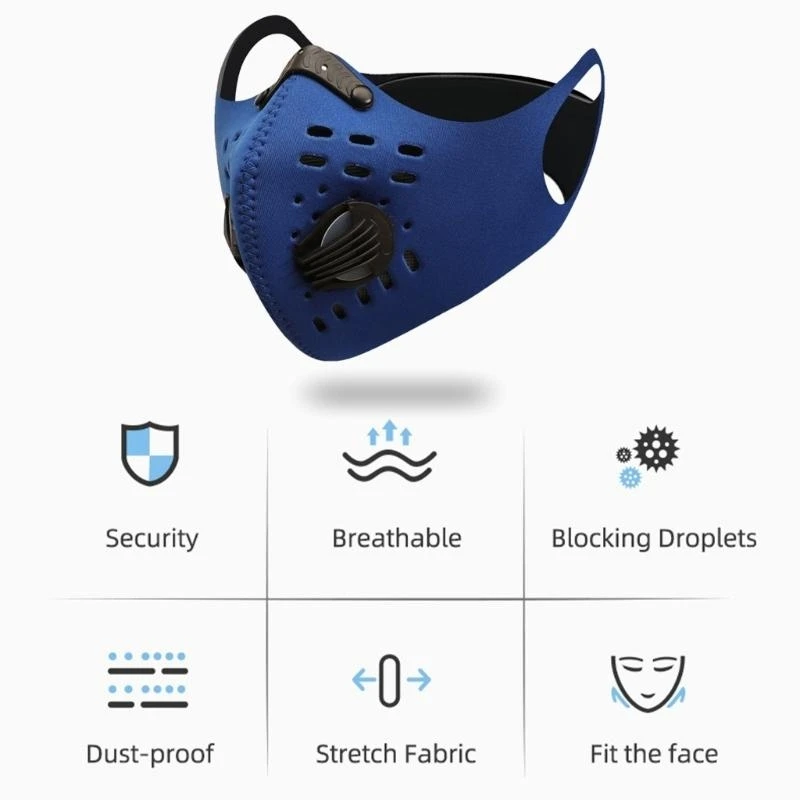 

Велосипедная маска для лица с фильтром, пылезащитная маска с активированным углем, крышка для рта для верховой езды