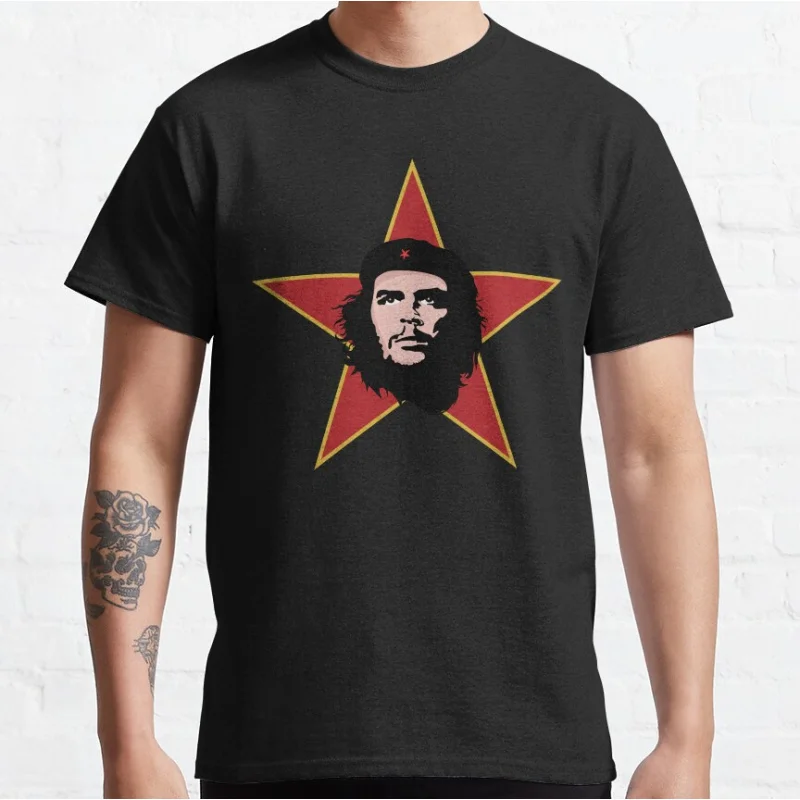 

Che Guevara on star Cuba revolution leader gift t shirt for man 100% cotton print clothes Men's All size S-6XL Tops