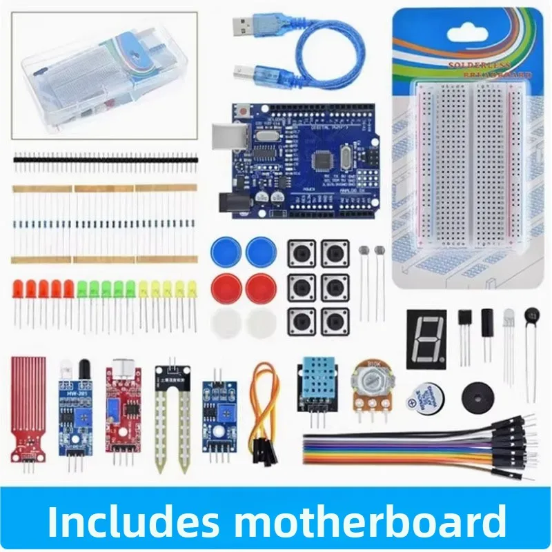 New Maker 400-well Breadboard, Compatible with Uno R3, Enhanced Development Board, Sensors, and Led Lights