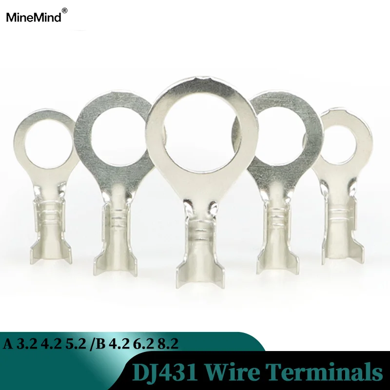 DJ431 A3.2 A4.2 A5.2 B4.2 B6.2 B8.2 10~200P Wire End Lug Terminal O Ring Bare Copper Press Circular Splice Crimp Cable Connect