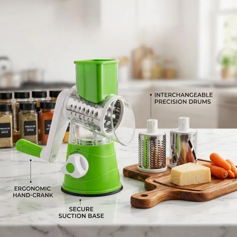 Multi-Function Hand Crank Rotary Grater Vegetable Slicer Shredder Cheese Grater Home Kitchen Food Prep Tool