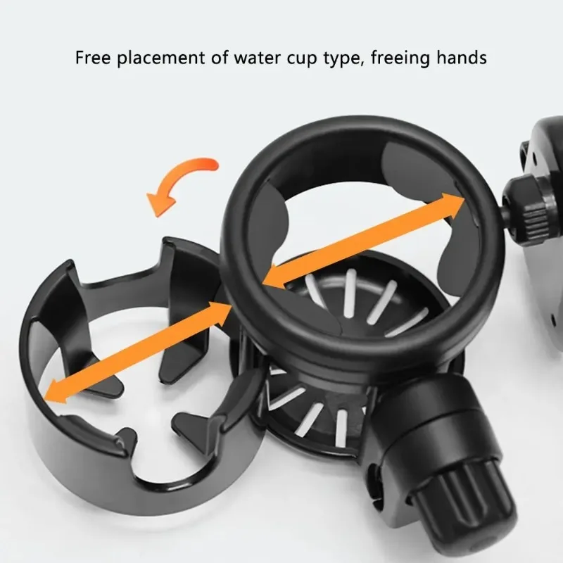 

Держатель для стакана на коляску 3-в-1, нескользящий, поворотный на 360° ° Вращающийся поднос для бутылок с водой, многофункциональный держатель для телефона, разноцветный