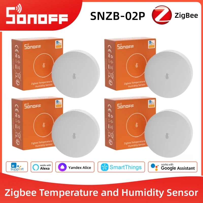 

1-10 шт. SONOFF SNZB 02P датчик температуры и влажности поддержка шлюза Zigbee 3,0 Alexa Google Home Assistant Smartthings Hub