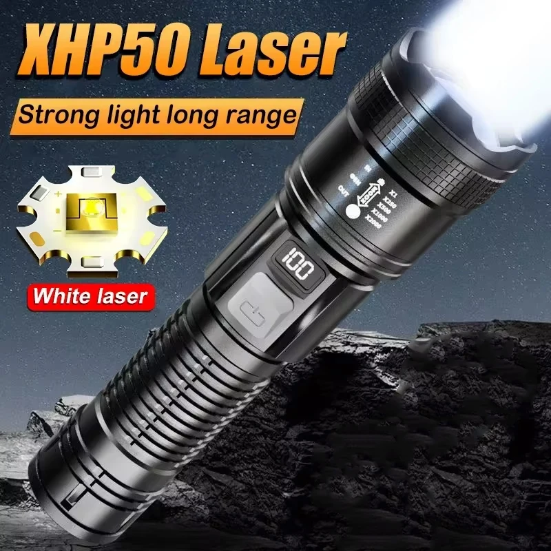 Portable Rechargeable LED Flashlights High Power Military Tactical Flashlight Telescopic Zoom Torch Lamp Outdoor Camping Fishing