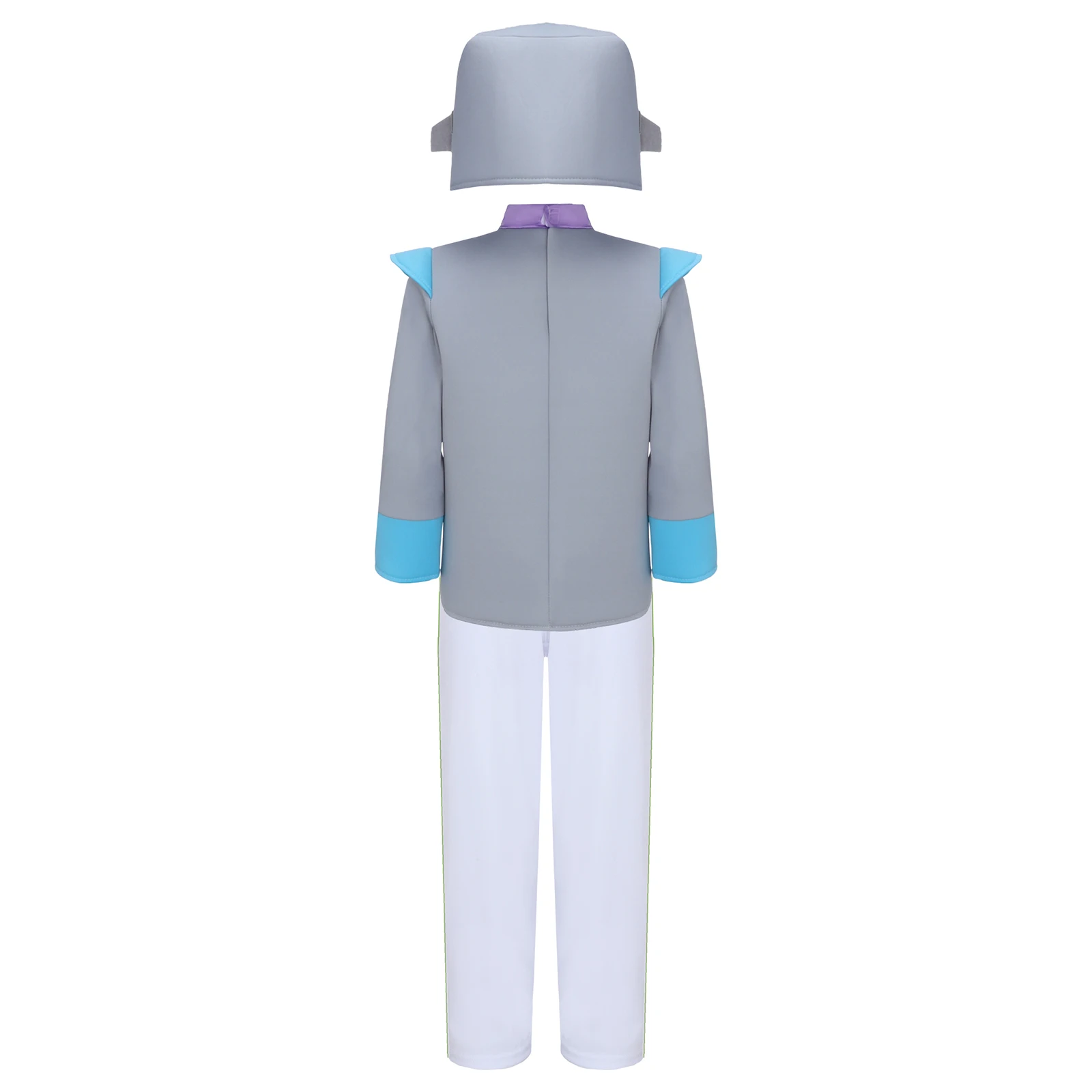 Boys Girls Robot Costume Long Sleeve Colorful Printed Shirt with Pants Robots Headgear Halloween Carnival Party Cosplay Outfits