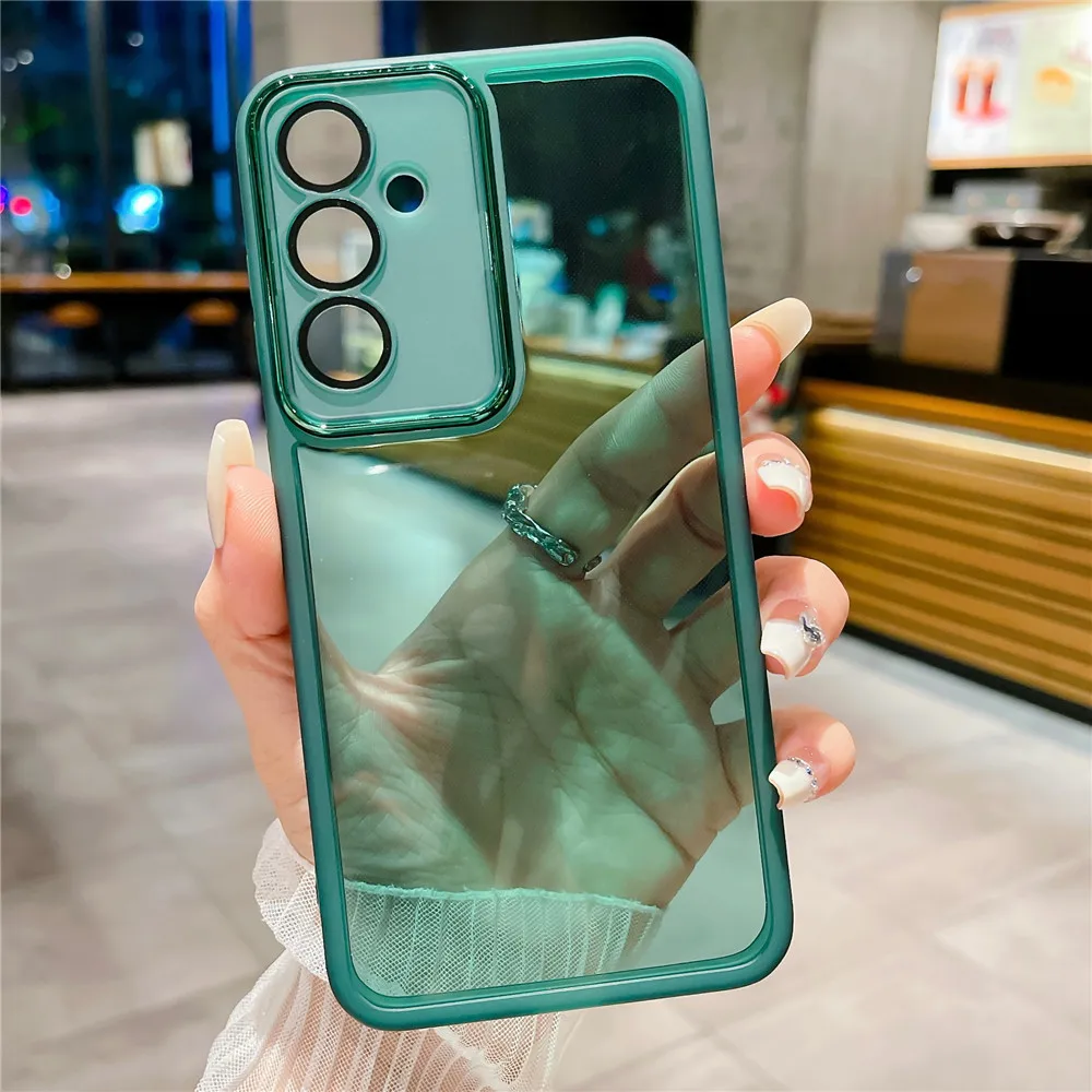 Phone Case For Samsung S23 Ultra S20 S21 FE S22 Plus M13 M33 M53 M14 M54 A31 Camera Protection Film Transparent Silicone Cover