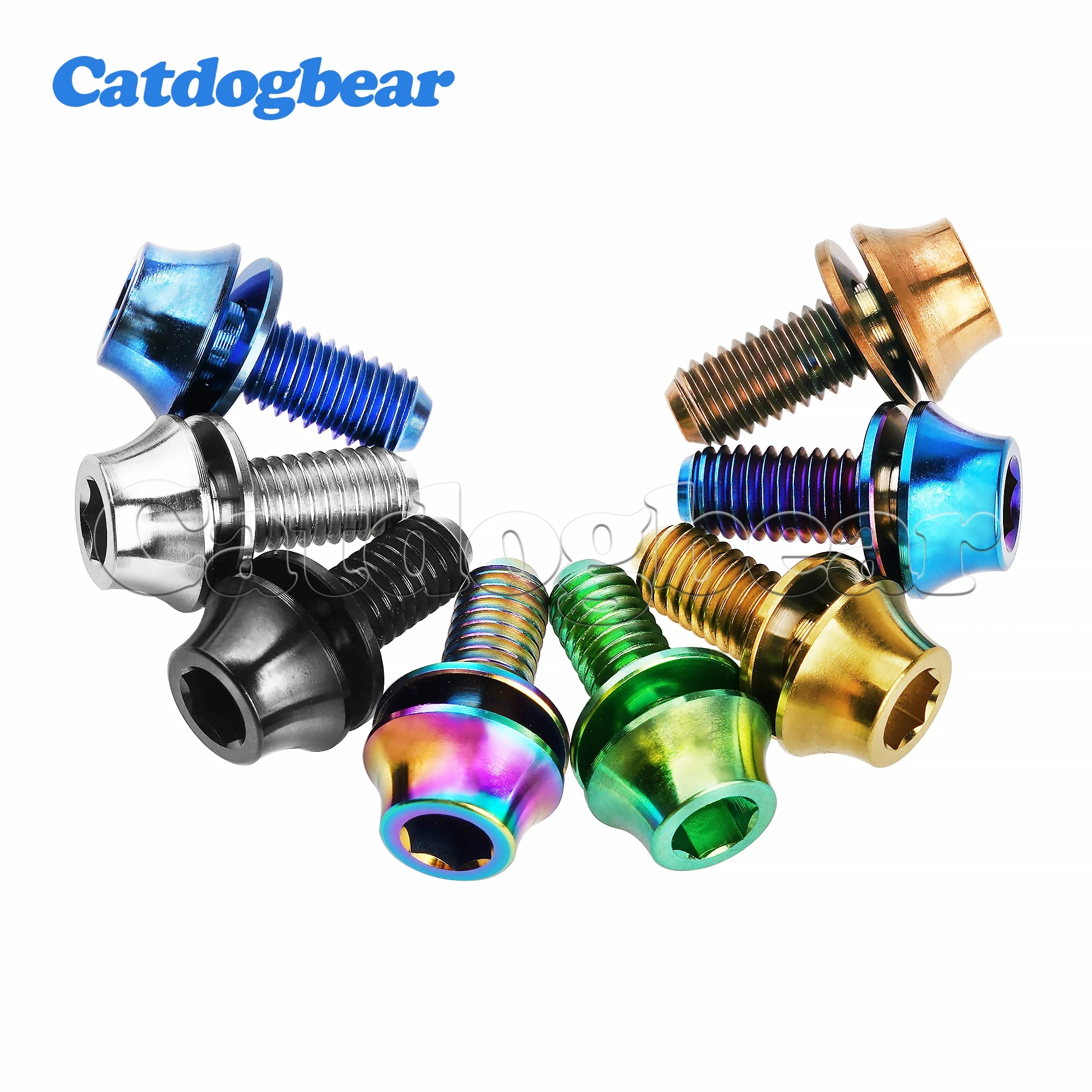 Catdogbear Titanium Bolt M5x12mm With Washer for Fixing Bike Water Bottle Cage Screw Cycling Water Bottle Cage Holder Bolt