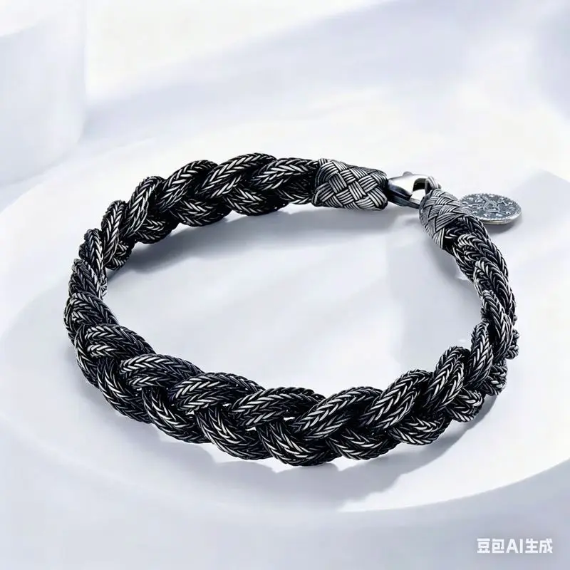 New Turkish Men, Black Woven Bracelet Women
