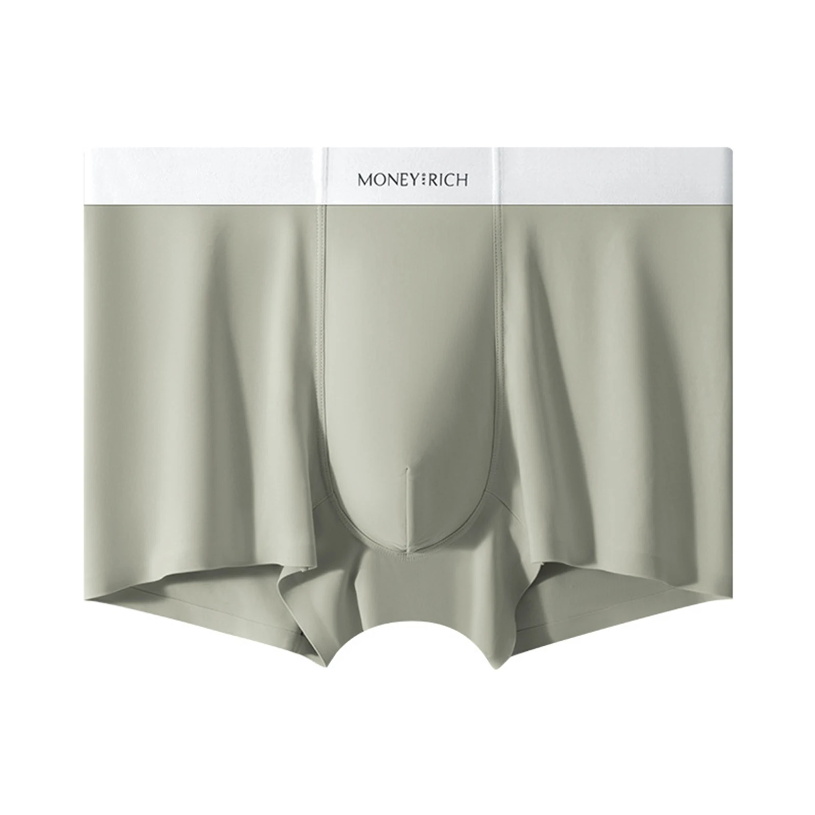 Calzoncillos bóxer sin costuras para hombre, ropa interior de seda helada de alta gama, pantalones cortos transpirables y antibacterianos para verano, calzoncillos de ángulo plano.