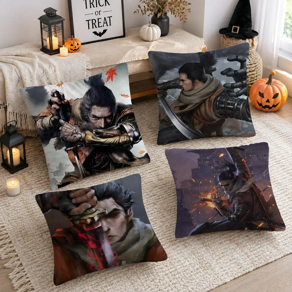Game S-Sekiro Shadows Die Twice Cushion Cover Plush Decorative Pillow Case With Hidden Zipper Cutecore Room Decor For Home