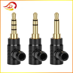 QYFANG 3.5mm Gold Plated Copper Earphone Plug Audio Jack Multi-Pole Stereo Metal Adapter Headphone L-Type Bend Wire Connector