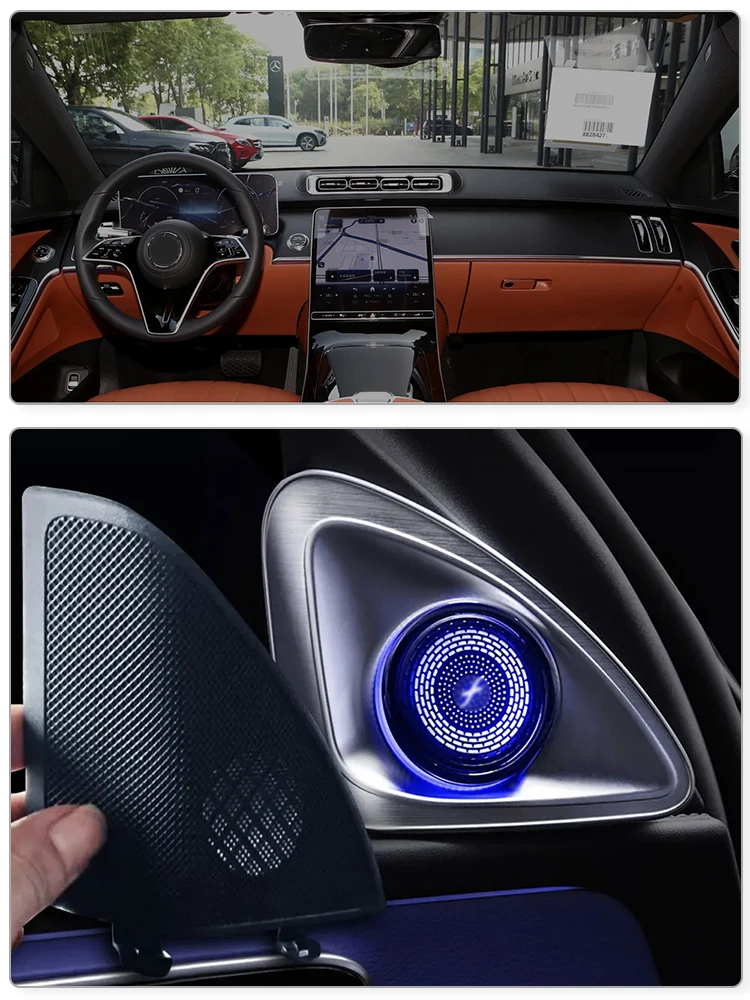 4D اكسسوارات السيارات الإضاءة W205 توربو تنفيس الهواء المحيطة ضوء مضيئة غطاء لمرسيدس بنز z C GLC W205