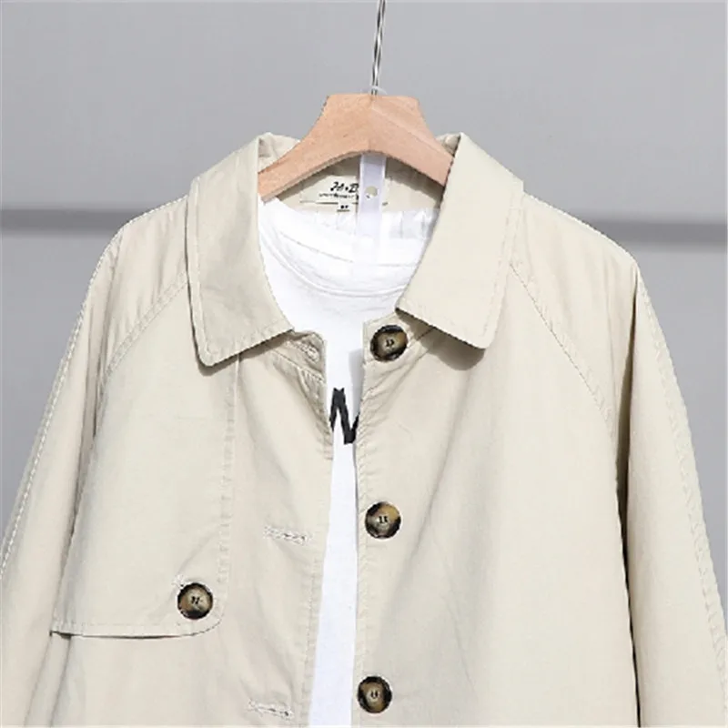 Fashion Mid-Length Windbreaker Women 2023 Spring Autumn New Korean Temperament Khaki Trench Coat Female Loose Overcoat Tide G861