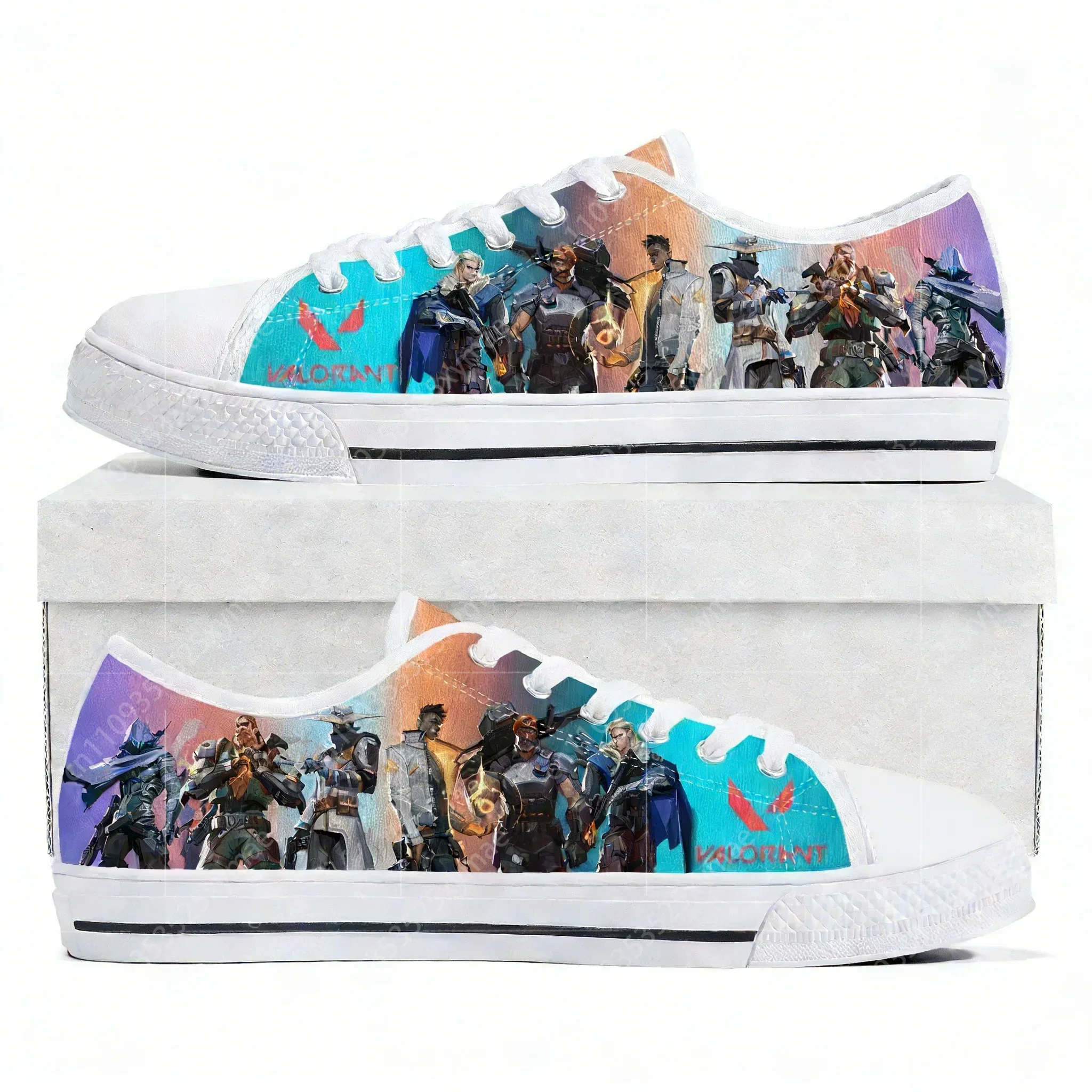 

Кроссовки-кеды Agent Manga Cartoon Game Valorant с низким верхом для женщин, мужчин и подростков, парные, из канваса, на заказ