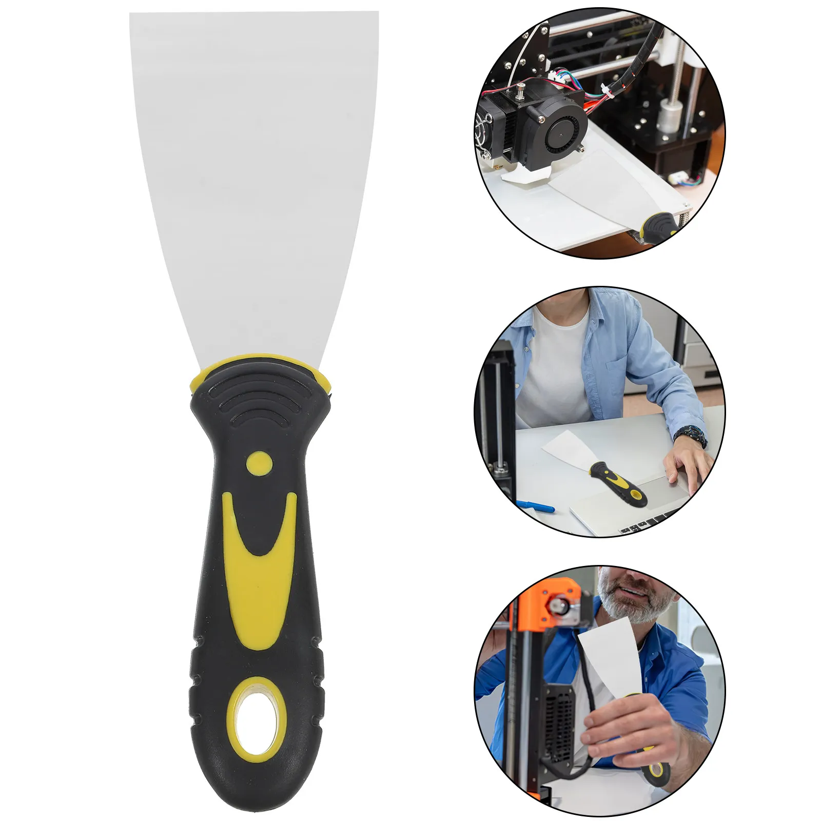 

3D Printer Spatula Stainless Steel Ergonomic 3D Printing Removal Tool Hot Bed Scraper Build Plate Scraper Printing Tool
