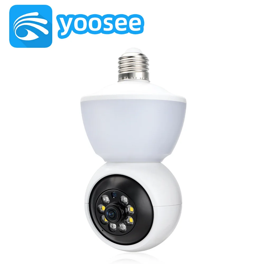 2MP 1080P  Yoosee APP   E27 Wireless PTZ Alarm  IP Dome Camera Full Color AI Humanoid Detection Home Security CCTV Baby Monitor