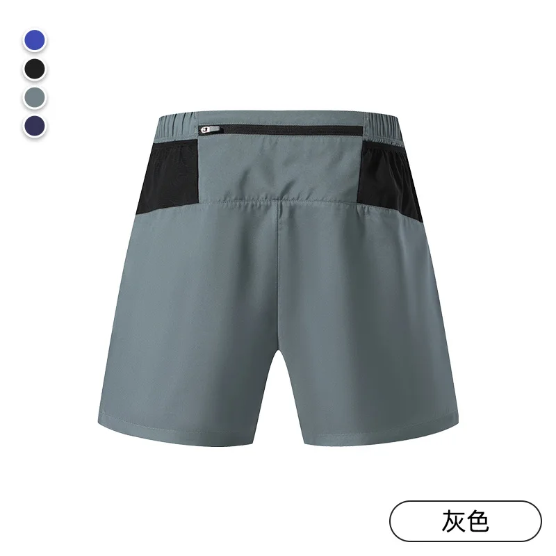 Quick Drying Fitness Gym Double-deck Running Shorts Men Workout Basketball Training Bodybuilding Jogging Short Pants with Pocket