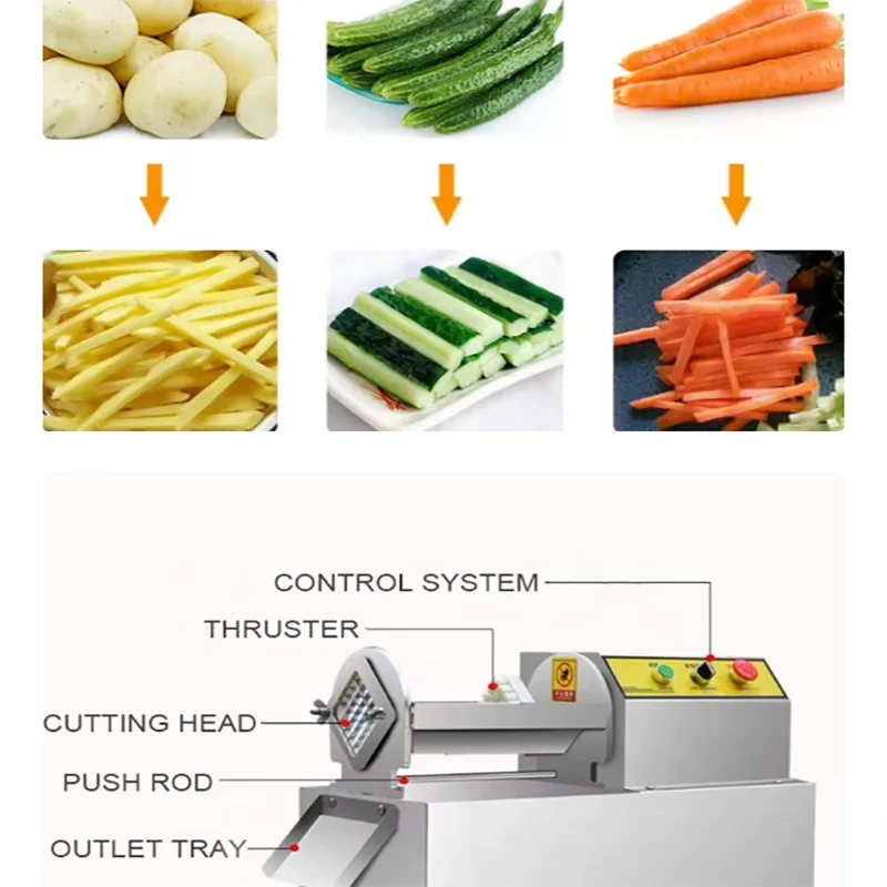 Commercial Electric Potato Cutter Potato Chip Cutter  Fries   Vegetable Cutting Machine Food Processor