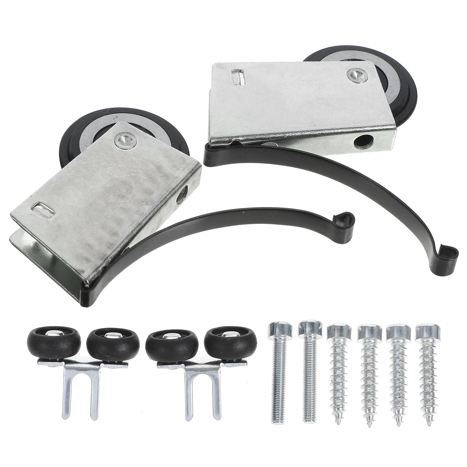 

1 set Sliding Pulley Roller Cabinet Wheels Furniture Replacement Metal Barn Rollers Cold Rolled Steel High Pressure Resistance