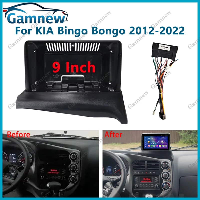 9 Inch Car Frame Fascia Adapter Android Radio Dash Fitting Panel Kit For Kia Bingo Bongo 2012-2022