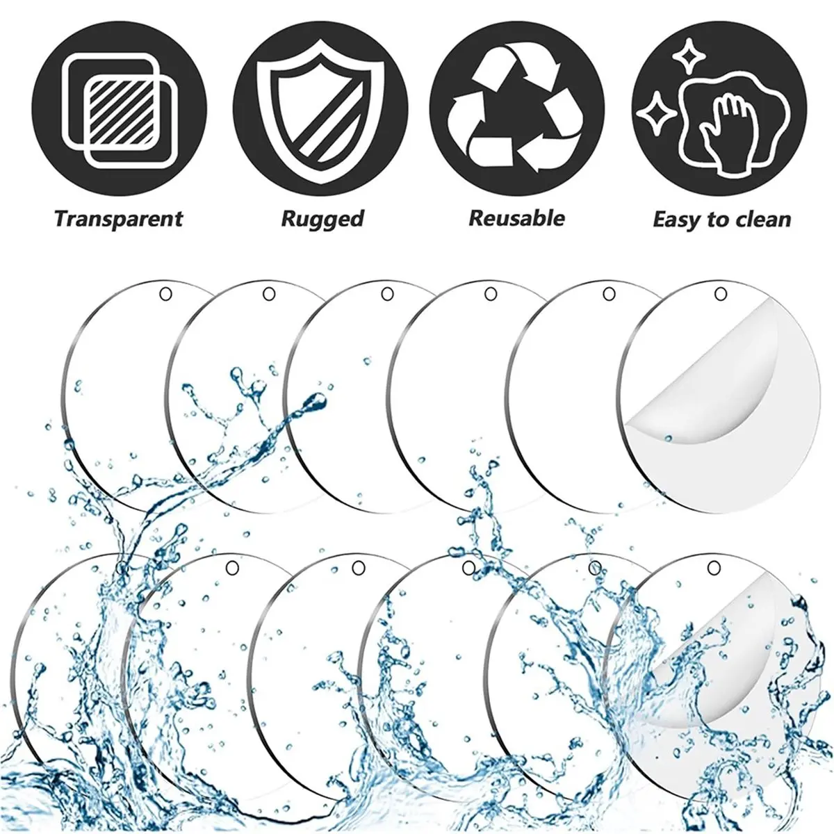 18Pcs Versatile Acrylic Ornament Blanks for DIY Crafts, Sublimation, and Keychain Projects (5cm/7.5cm/10cm)