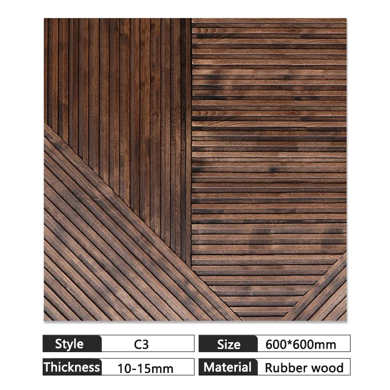 Mosaic solid wood wall panel 60*60CM  indoor wall decoration painting Chinese style Black walnut wood