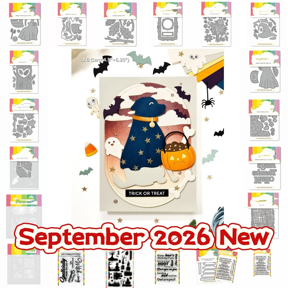 September 2026 New Halloween Sunflower Dog Owl Metal Cutting Dies Clear Stamps Stencil For DIY Making Card Scrapbook Embossed