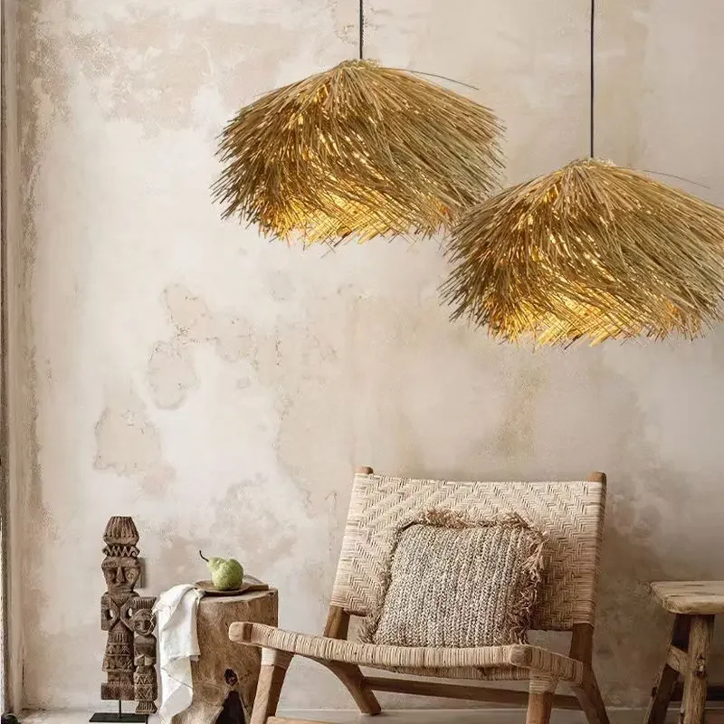 Japanese Wabi Sabi Handmade Weaving Vine Art Pendant Lamp Restaurant Hotel Homestay Interior Decoration Lamp